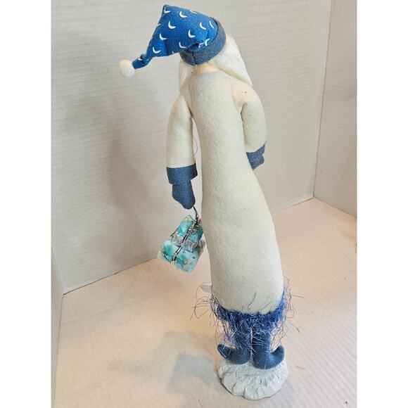 Tall Slender Santa Figurines  Felted Shopping Packages Decorating Tree 17" tall - Picture 4 of 10